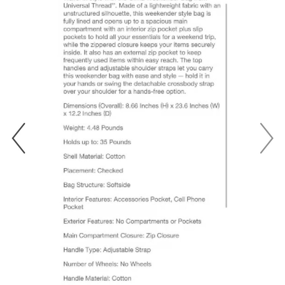 Universal Thread Cream Textured Weekender Bag - image 8